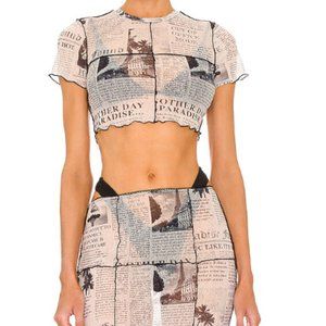 Revolve set (Lovewave) newspaper bathing suit cover up